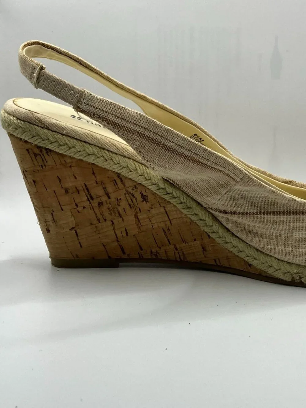 Naturalizer Espadrille Cloth Sandals with bow Cork 3.5-inch Heel Size 8.5 M